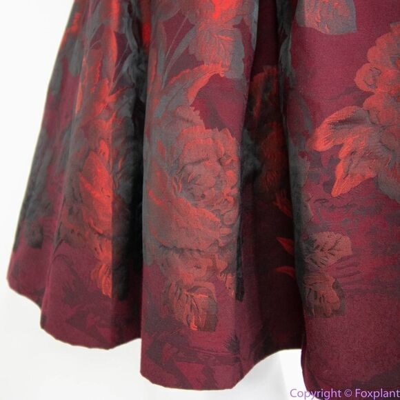 NEW White House Black Market Red Floral-Jacquard‎ Fit-And-Flare Dress - Picture 13 of 16